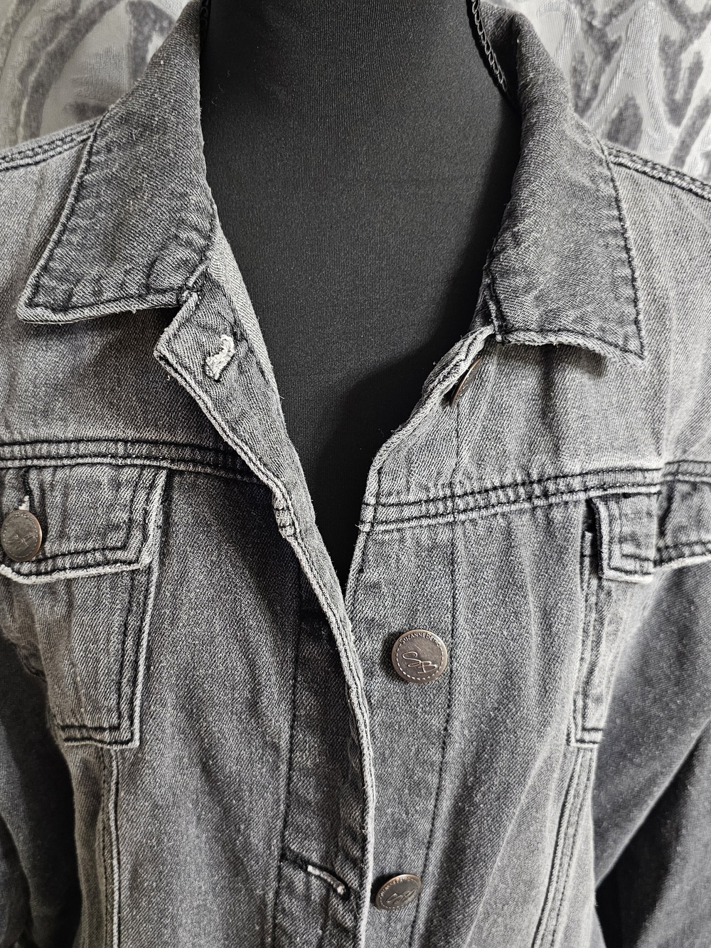Suzanne Betro Washed Gray Denim Jacket